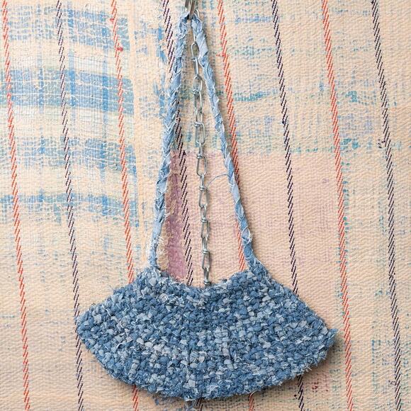 Upcycled Crochet Baguette Bag |crochet Shoulder Bag - Picture 5 of 6